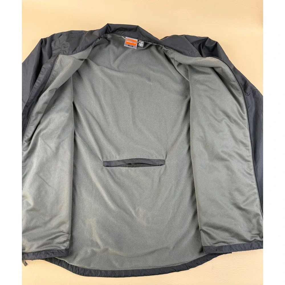 Merrell Fleece Lined Windbreaker Jacket Men's Large Black Full Zip - Picture 2 of 8
